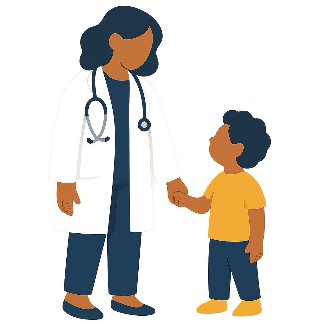 子育てをしながら働く医師のイラスト